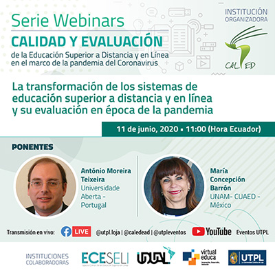 Lee más sobre el artículo Webinar sobre transformación de los sistemas de educación superior a distancia en línea y su evaluación en época de pandemia