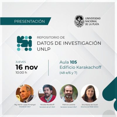 Presentarán el repositorio de datos de investigación de la Universidad Nacional de La Plata